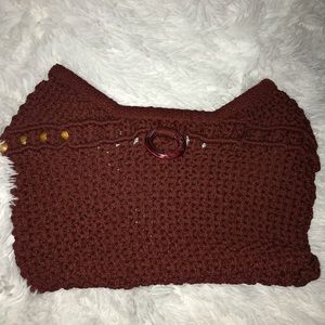 Burgundy Crochet Clutch